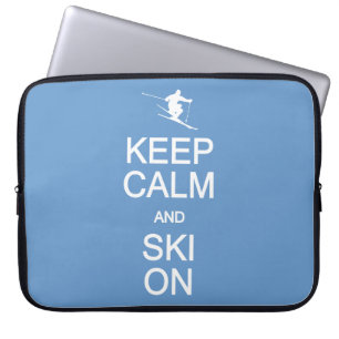 Keep Calm & Ski On custom color laptop sleeve