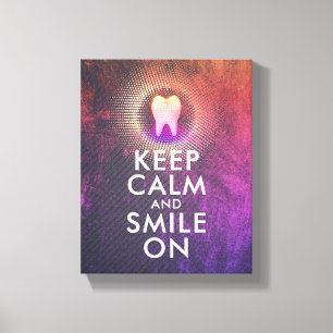 KEEP CALM & SMILE ON Dental Clinic Rose Gold Tooth Canvas Print