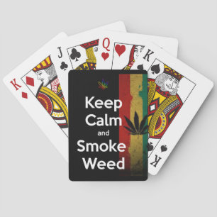 "Keep Calm & smoke weed" Playing Cards