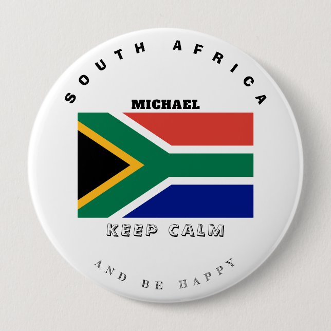Keep Calm & South Africa Flag 10 Cm Round Badge (Front)