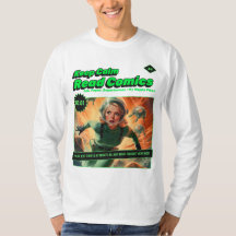 Keep Calm Space Girl Retro Comic Book Long Sleeve