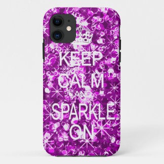 Keep Calm Sparkle On purple iphone 5 barely case