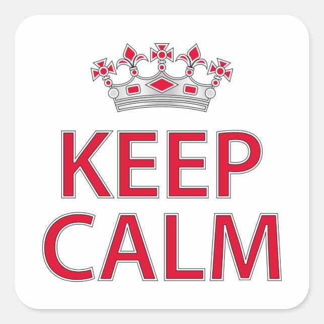 Keep calm square sticker (Front)