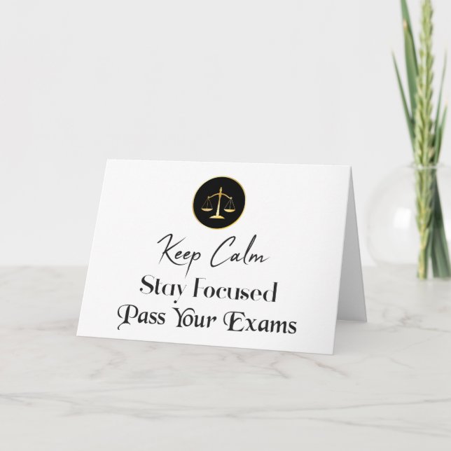 Keep Calm. Stay Focused. Pass Your Exams Card (Front)