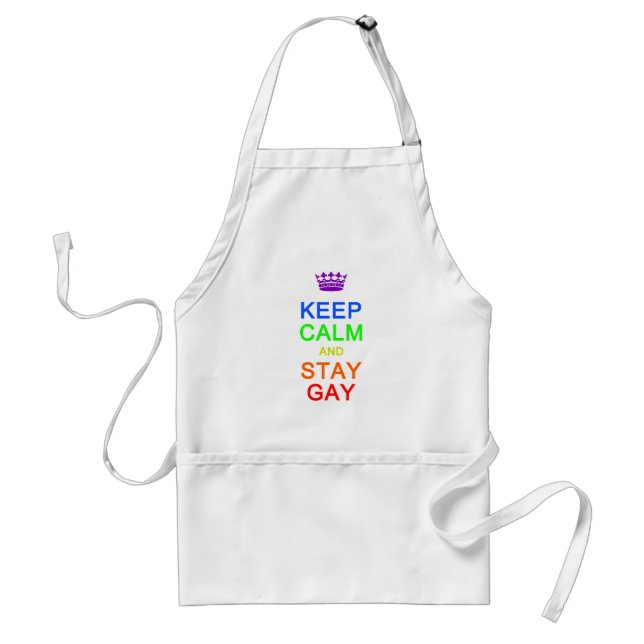 Keep Calm & Stay Gay apron - choose style (Front)