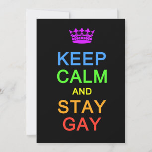 Keep Calm & Stay Gay invitation / card, customize