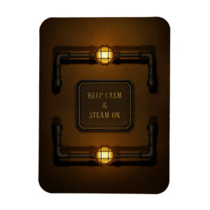 "Keep Calm & Steam On" Machine Age Steampunk Magnet