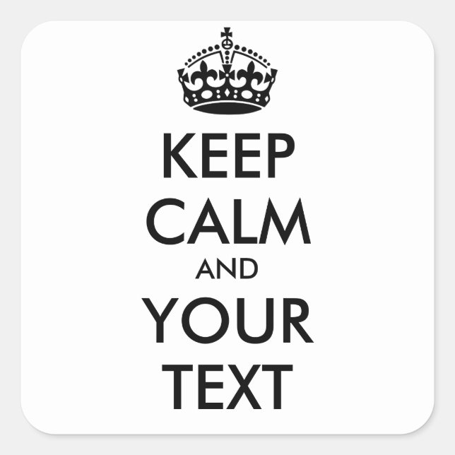 Keep Calm  Sticker - personalised text (Front)