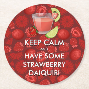 Keep Calm - Strawberry Daiquiri Paper Coaster