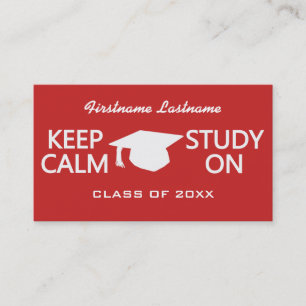 Keep Calm & Study On custom cards for students