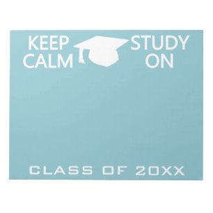 Keep Calm & Study On custom color notepad