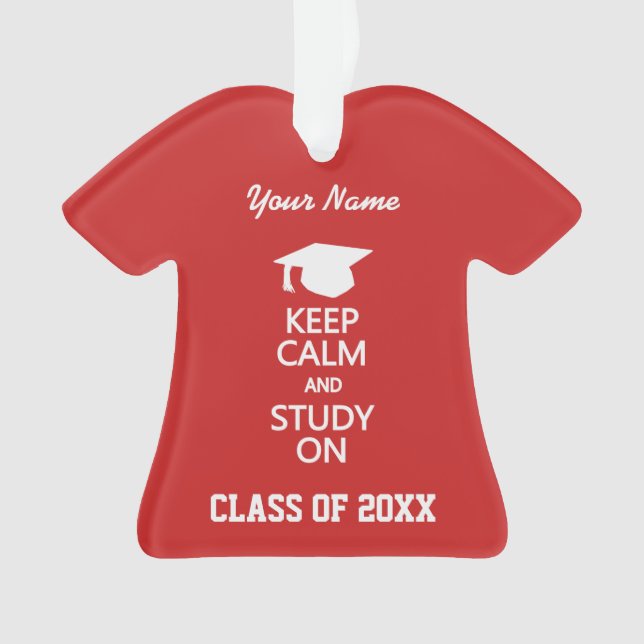 Keep Calm & Study On custom color ornament (Front)