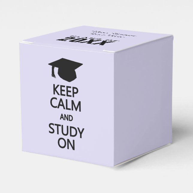 Keep Calm & Study On custom favour boxes (Front Side)