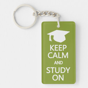 Keep Calm & Study On custom key chain