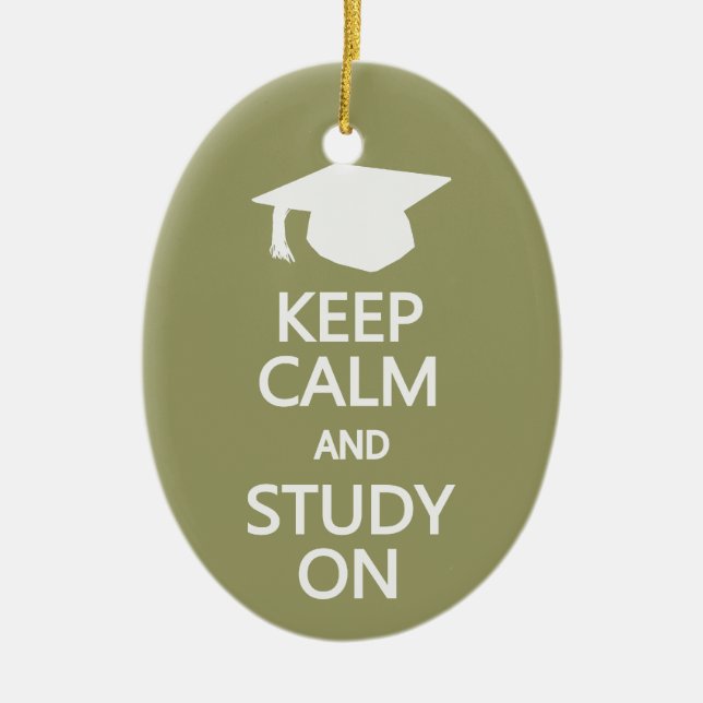 Keep Calm & Study On custom ornament (Front)