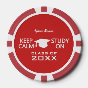 Keep Calm & Study On custom poker chips