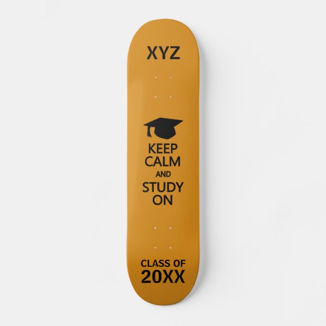 Keep Calm & Study On custom skateboards (Front)