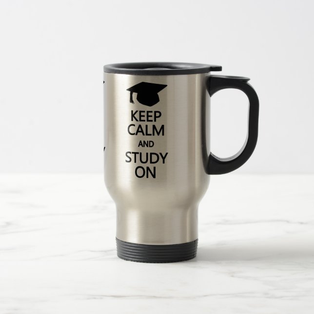 Keep Calm & Study On mug - choose style, colour (Right)
