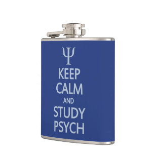 Keep Calm & Study Psych custom flask