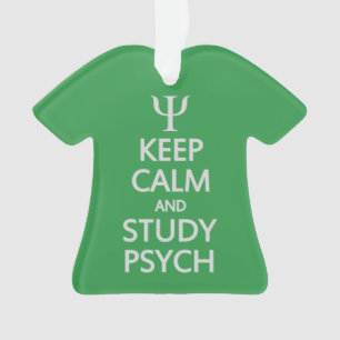 Keep Calm & Study Psych custom ornament