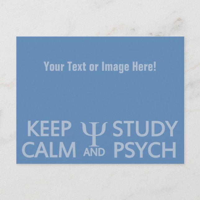 Keep Calm & Study Psych custom postcard (Front)