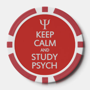 Keep Calm & Study Psych poker chips