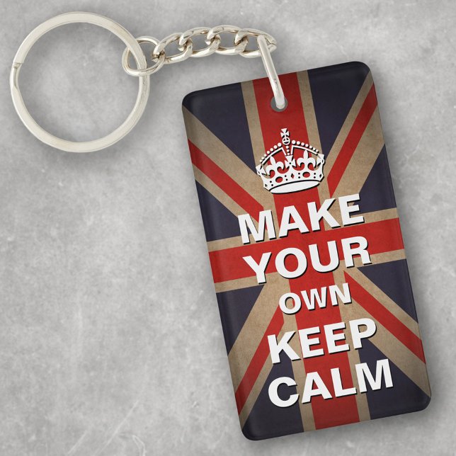 Keep Calm Template - Vintage Union Jack Keychain (Creator Uploaded)