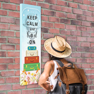 Keep Calm Travel On 12"x36" Stretched Canvas Print