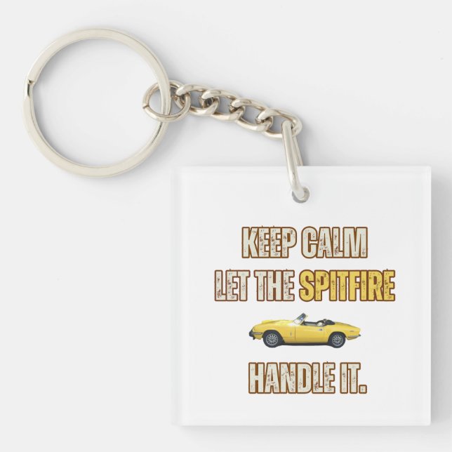 Keep Calm, Triumph Spitfire Key Ring (Front)