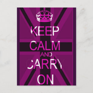 Keep Calm Union Jack postcard
