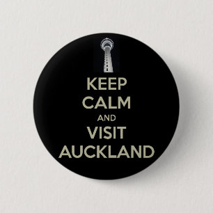 keep calm visit auckland 6 cm round badge