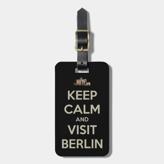 keep calm visit berlin luggage tag (Front Vertical)
