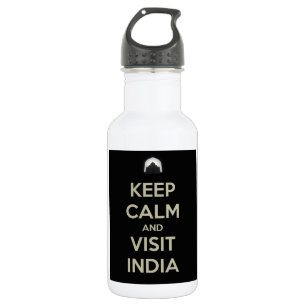 keep calm visit india 532 ml water bottle