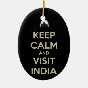 keep calm visit india ceramic tree decoration