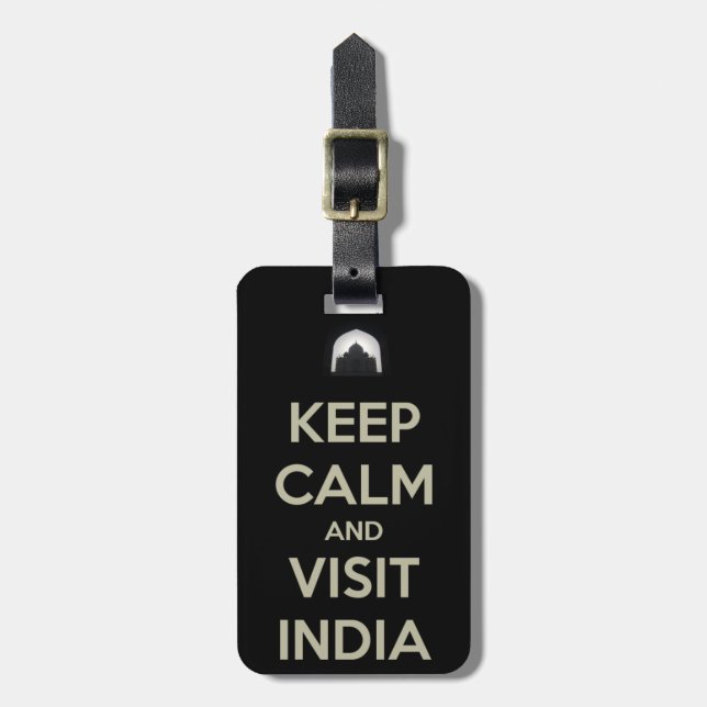 keep calm visit india luggage tag (Front Vertical)