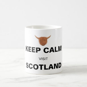Keep Calm Visit Scotland (on white) Coffee Mug