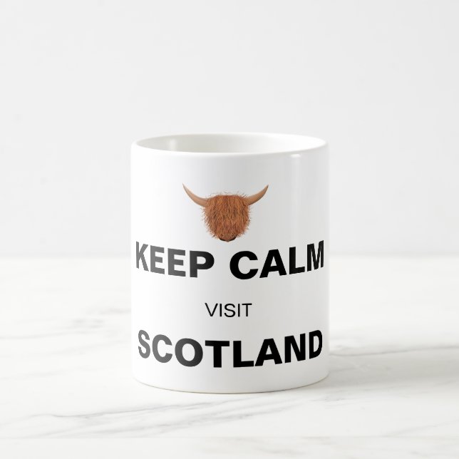 Keep Calm Visit Scotland (on white) Coffee Mug (Center)