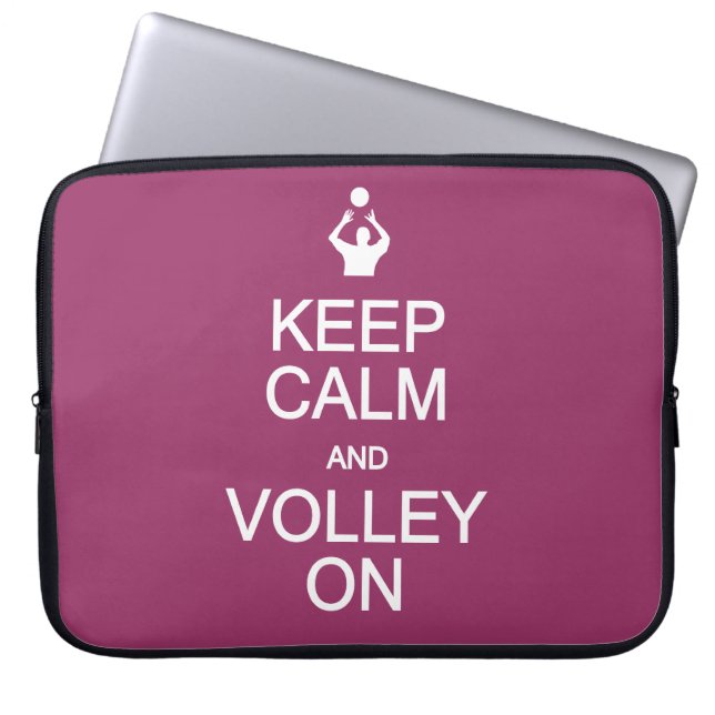Keep Calm & Volley On custom colour laptop sleeve (Front)