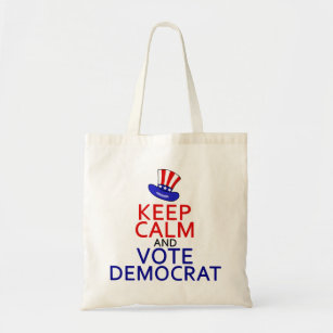 Keep Calm Vote Democrat Funny Political Election Tote Bag