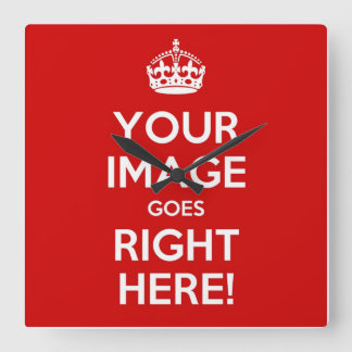 Keep Calm wall clock* best with square images Square Wall Clock