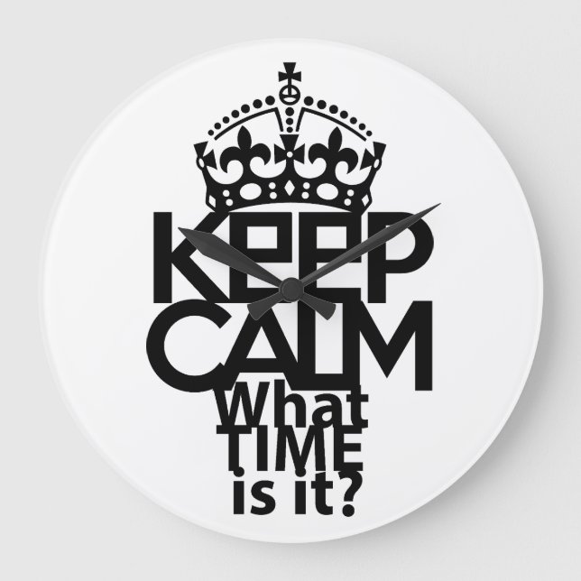 KEEP CALM WHAT TIME IS IT? BY MASANSER LARGE CLOCK (Front)