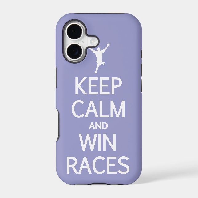 Keep Calm & Win Races custom color iPhone case (Back)