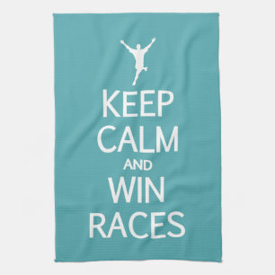Keep Calm & Win Races custom color kitchen towel