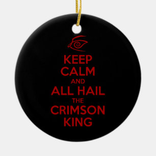 Keep Calm with the Crimson King Ceramic Tree Decoration