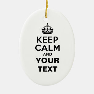 Keep Calm with Your Text Ceramic Tree Decoration