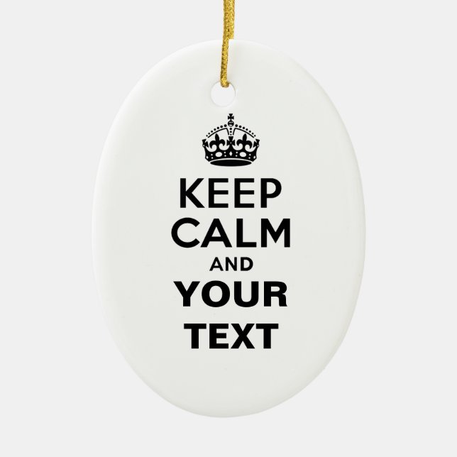 Keep Calm with Your Text Ceramic Tree Decoration (Front)