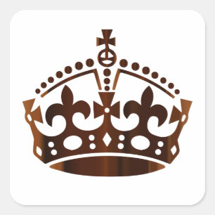 Keep Calm Wood Crown - Change background Square Sticker
