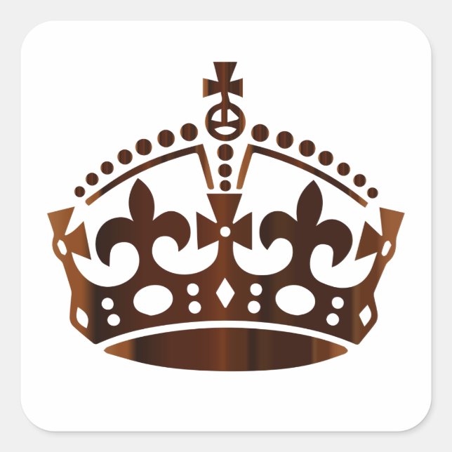 Keep Calm Wood Crown - Change background Square Sticker (Front)