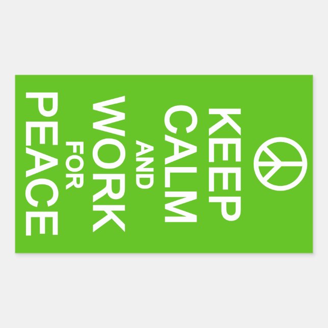 Keep Calm & Work For Peace stickers (Front)