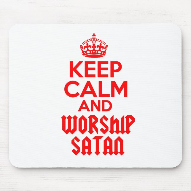 Keep Calm worship Satan Mouse Mat (Front)